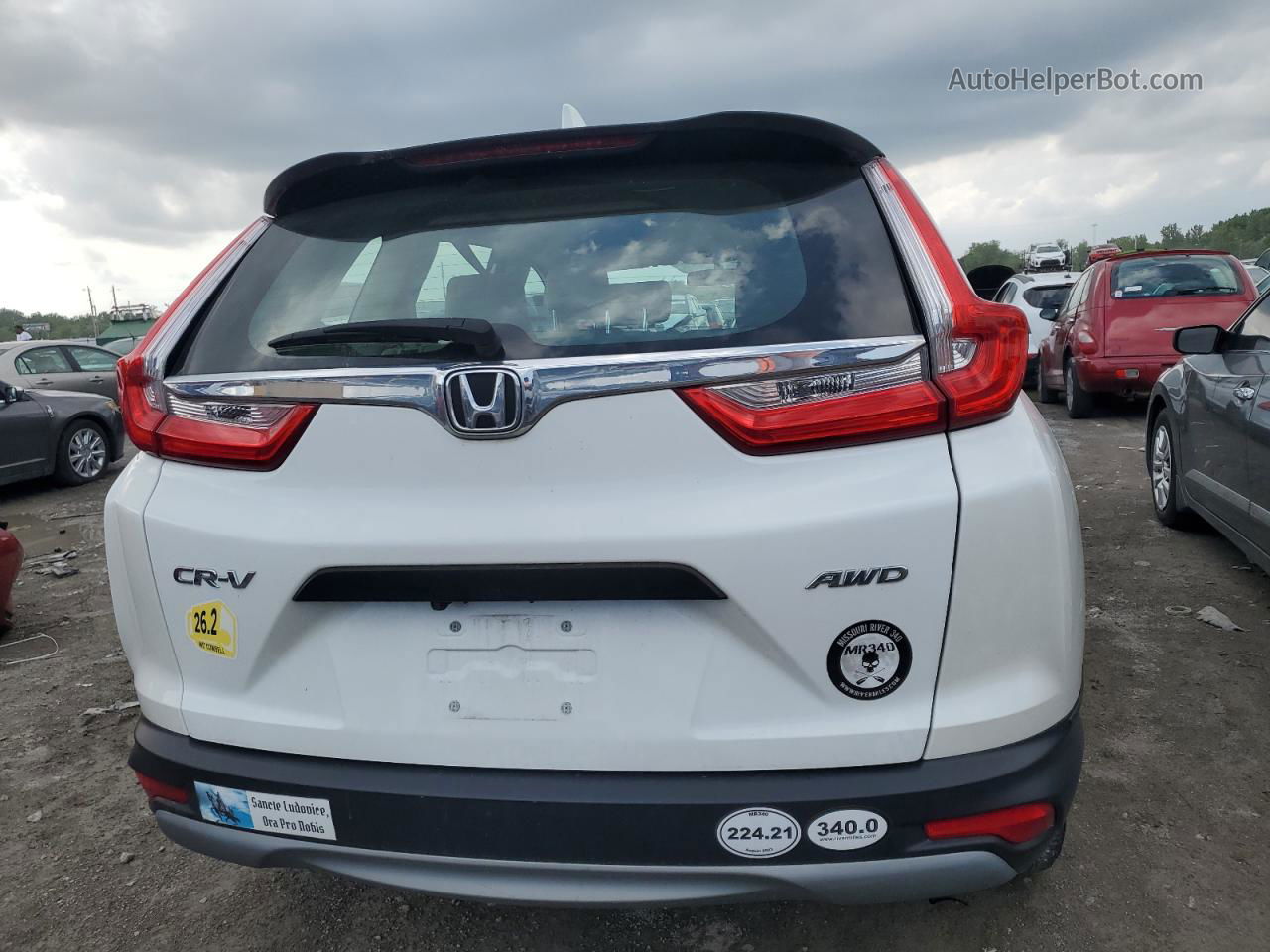 2019 Honda Cr-v Lx White vin: 2HKRW6H38KH228437