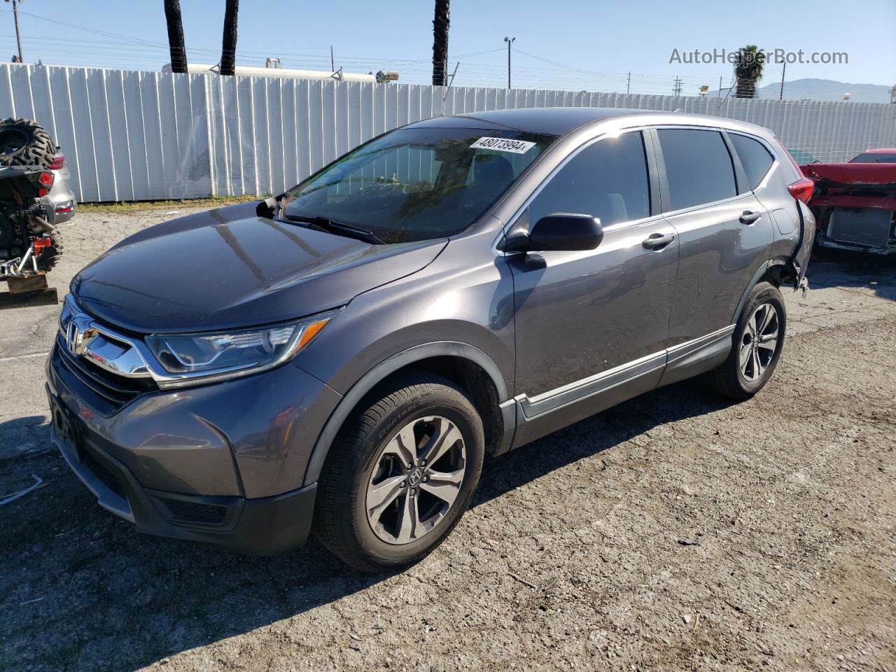 2017 Honda Cr-v Lx Gray vin: 2HKRW6H39HH205354