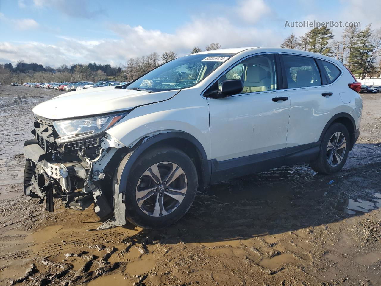 2017 Honda Cr-v Lx White vin: 2HKRW6H39HH221957