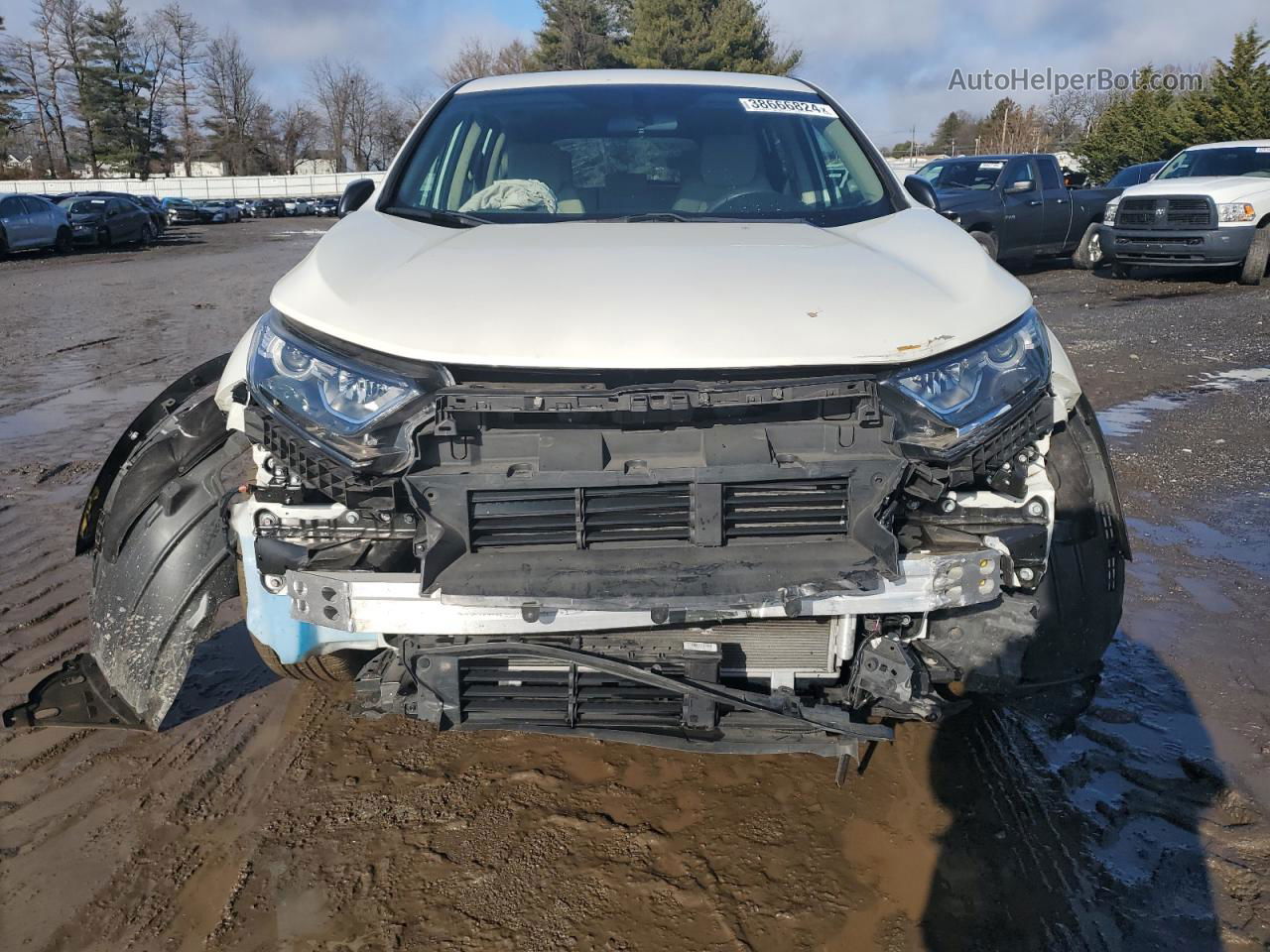 2017 Honda Cr-v Lx White vin: 2HKRW6H39HH221957