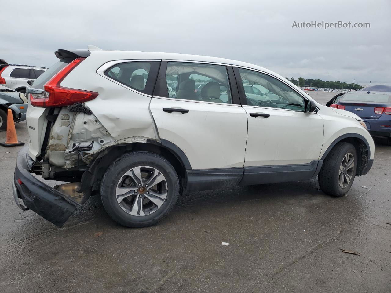 2018 Honda Cr-v Lx White vin: 2HKRW6H39JH200497