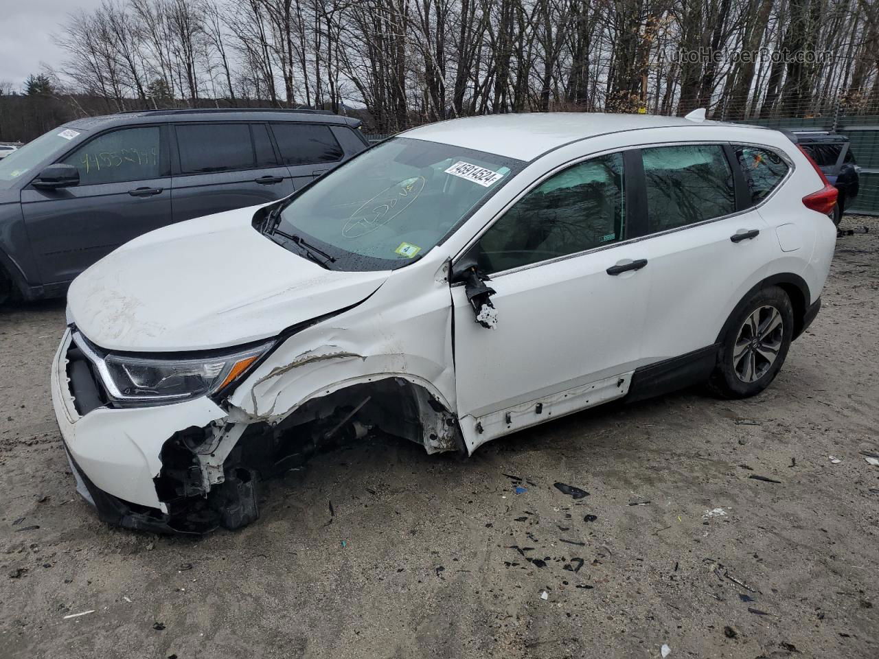 2019 Honda Cr-v Lx White vin: 2HKRW6H39KH203899