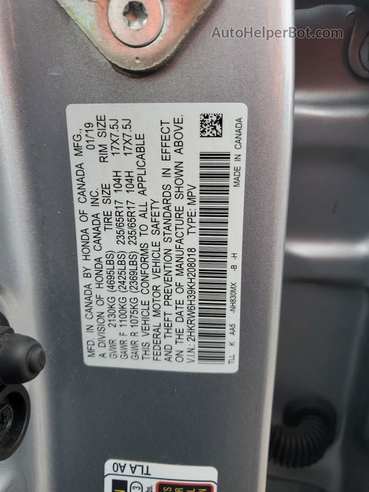 2019 Honda Cr-v Lx Silver vin: 2HKRW6H39KH208018