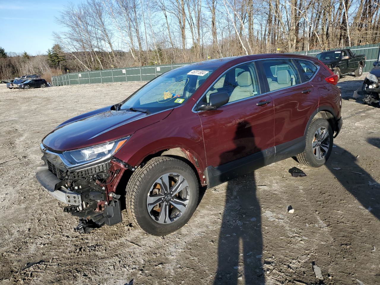 2019 Honda Cr-v Lx Red vin: 2HKRW6H39KH228852