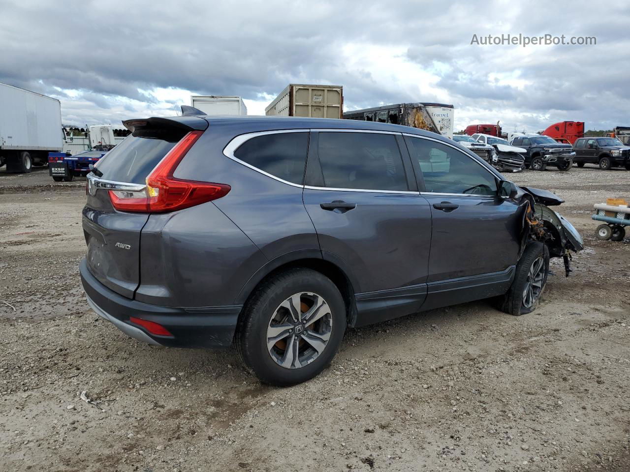 2019 Honda Cr-v Lx Gray vin: 2HKRW6H3XKH203670