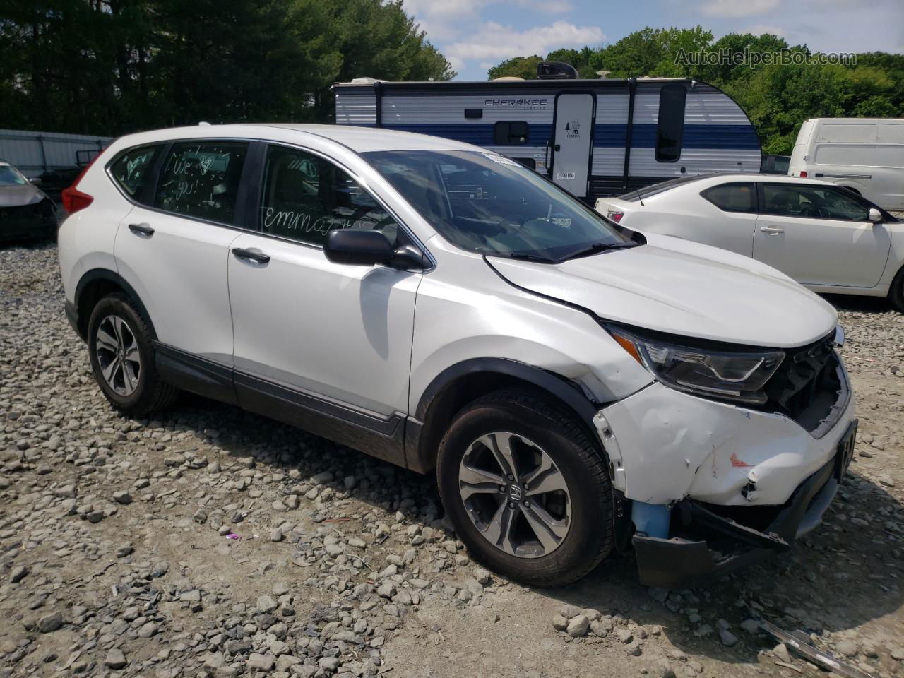 2019 Honda Cr-v Lx White vin: 2HKRW6H3XKH224776