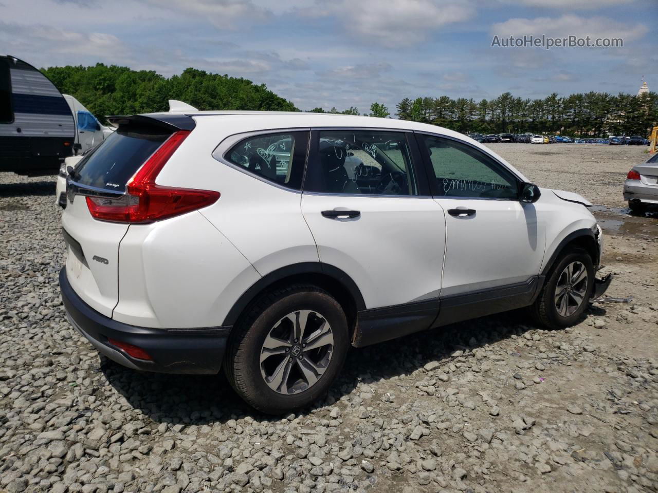 2019 Honda Cr-v Lx White vin: 2HKRW6H3XKH224776