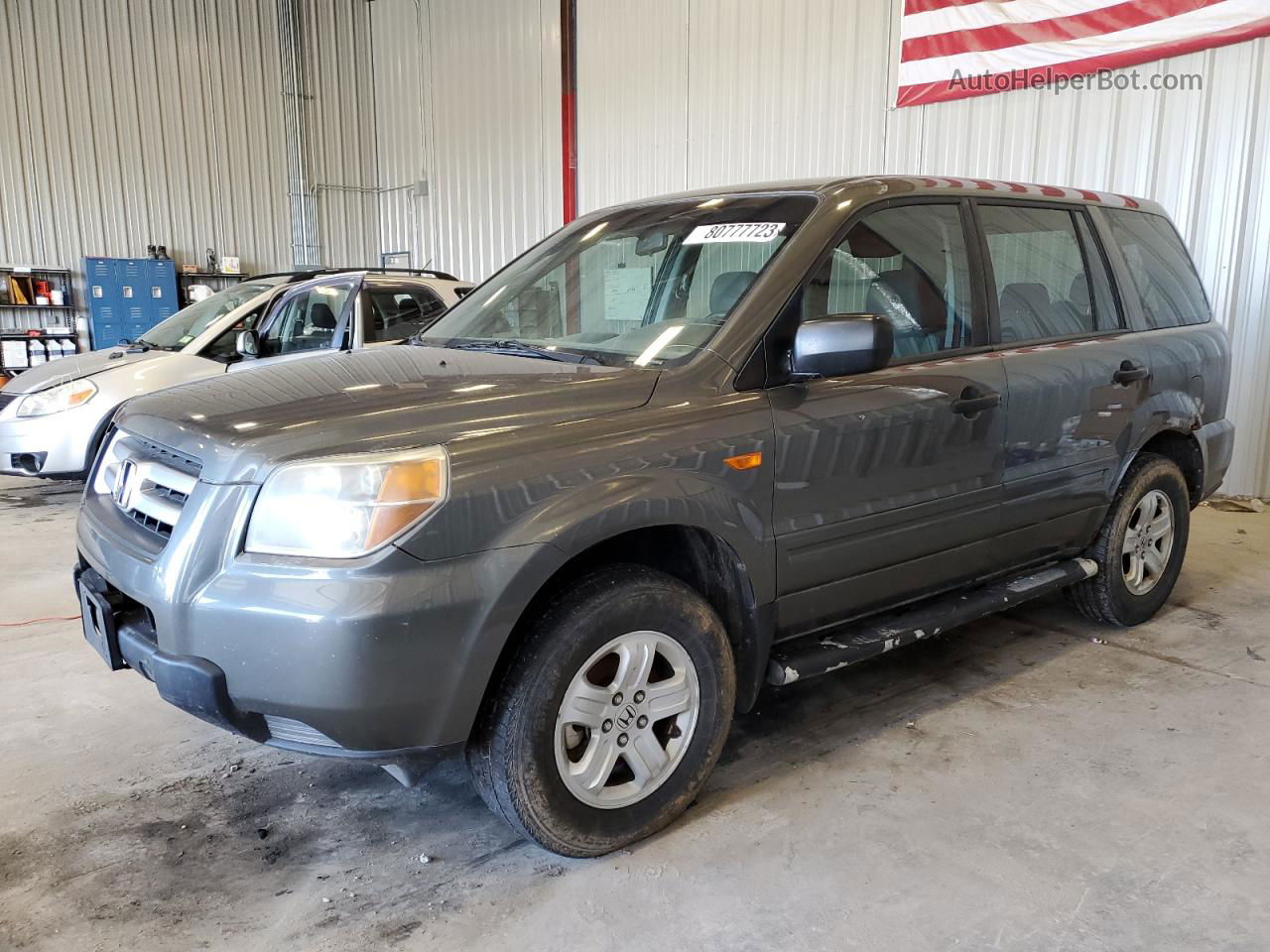 2007 Honda Pilot Lx Gray vin: 2HKYF18127H506785