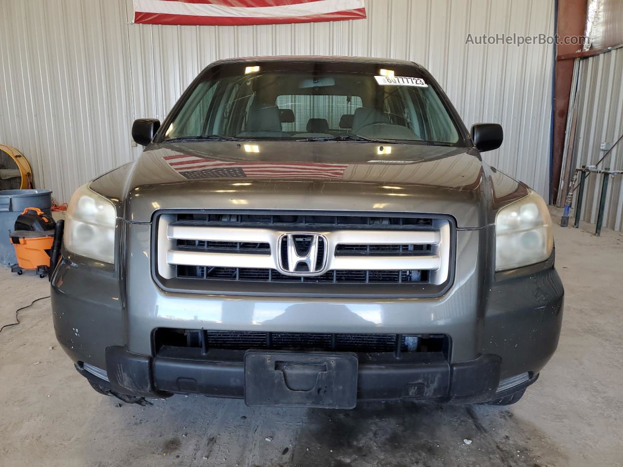 2007 Honda Pilot Lx Gray vin: 2HKYF18127H506785