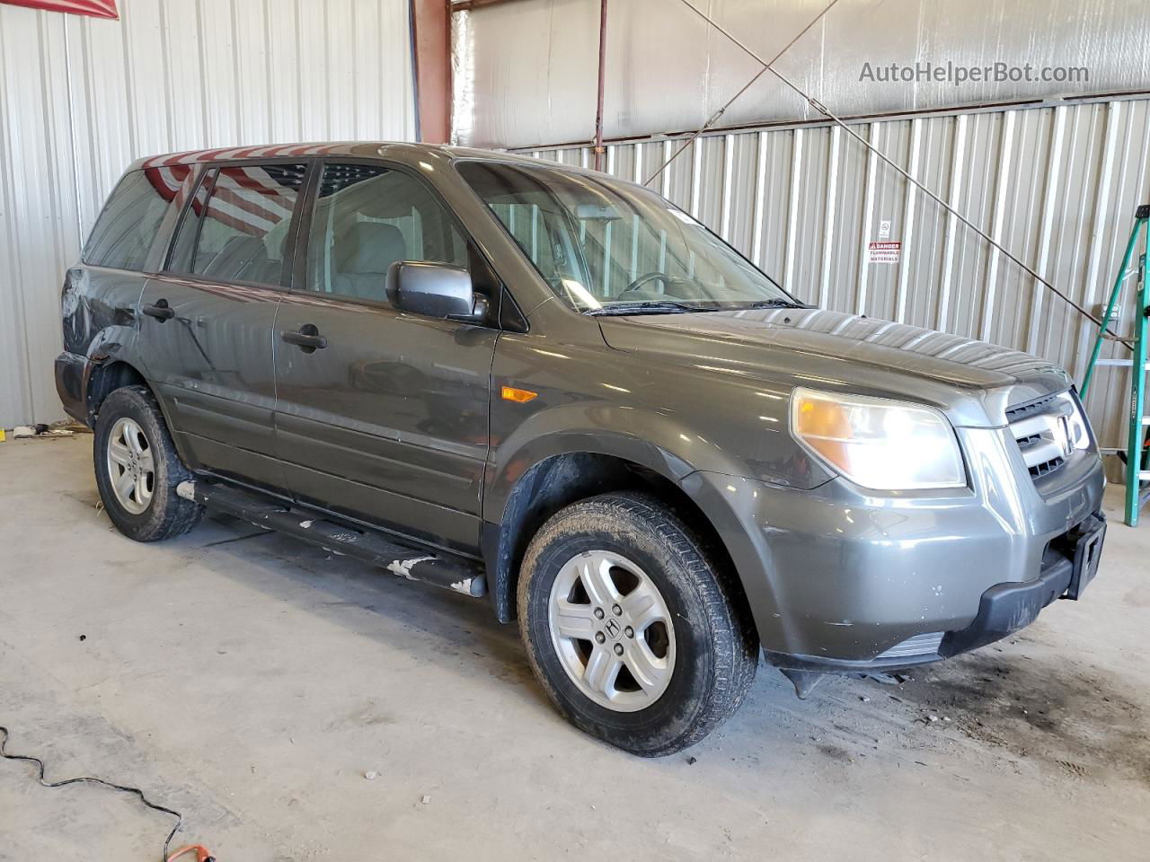 2007 Honda Pilot Lx Gray vin: 2HKYF18127H506785