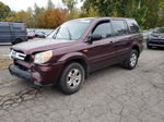 2007 Honda Pilot Lx Burgundy vin: 2HKYF18127H512957