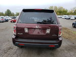 2007 Honda Pilot Lx Burgundy vin: 2HKYF18127H512957