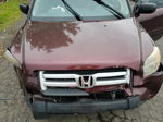 2007 Honda Pilot Lx Burgundy vin: 2HKYF18127H512957