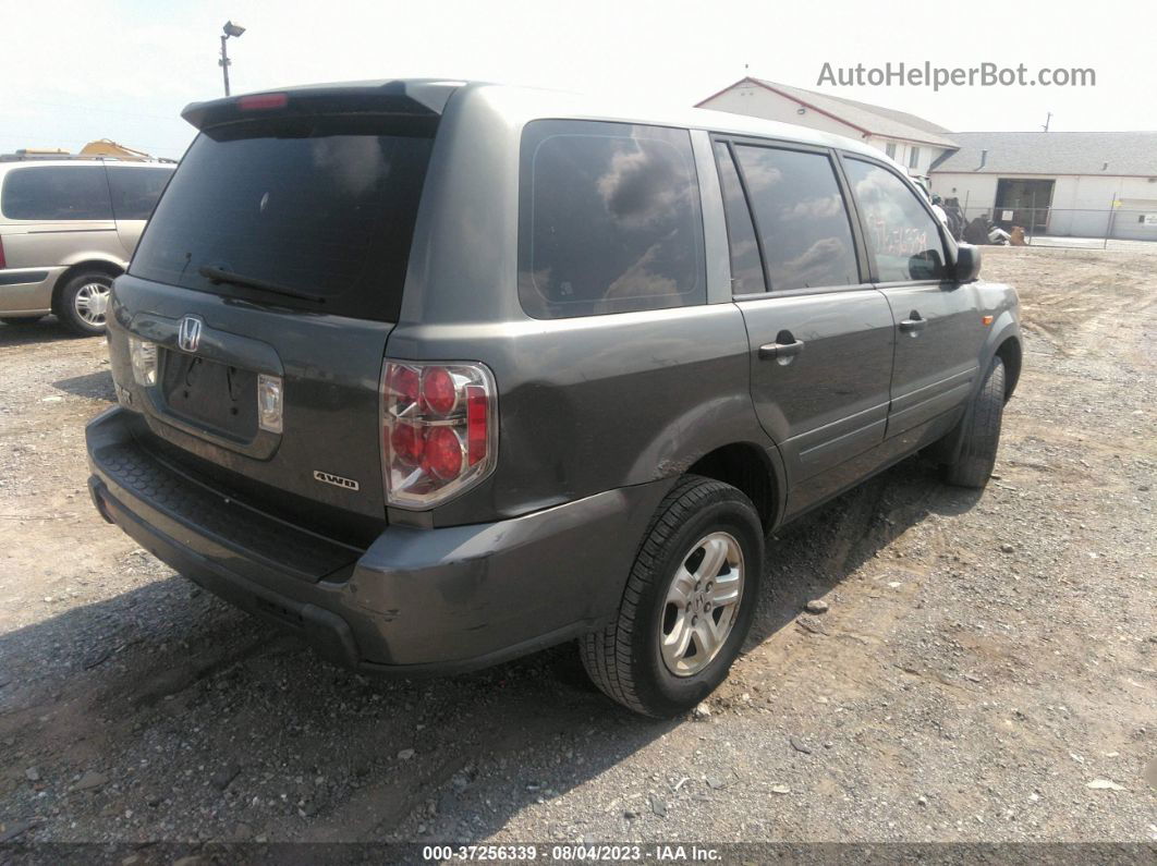 2007 Honda Pilot Lx Gray vin: 2HKYF18127H520993