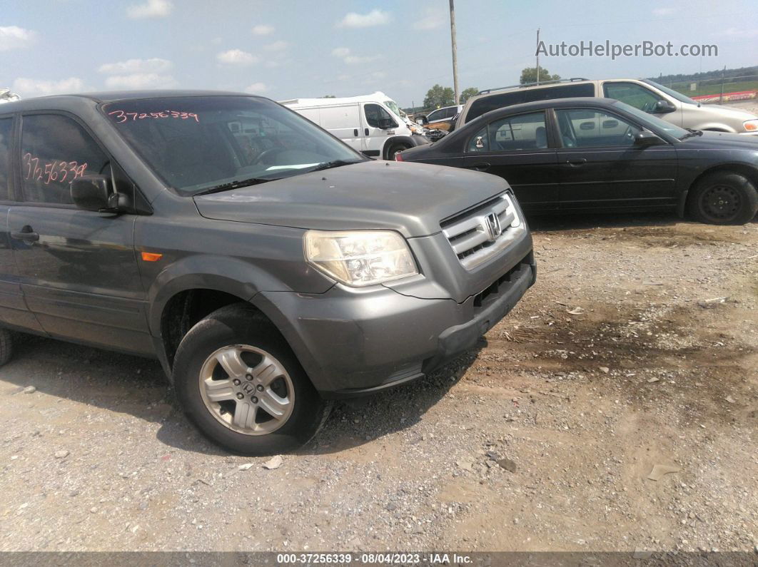 2007 Honda Pilot Lx Gray vin: 2HKYF18127H520993