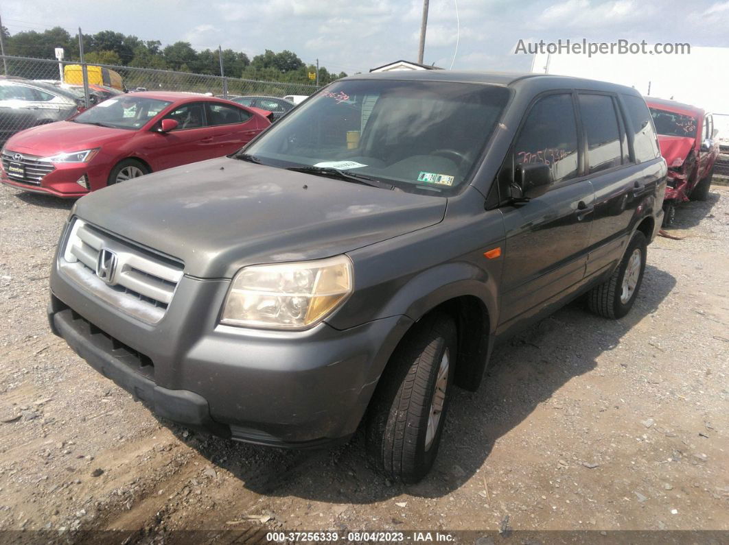 2007 Honda Pilot Lx Gray vin: 2HKYF18127H520993