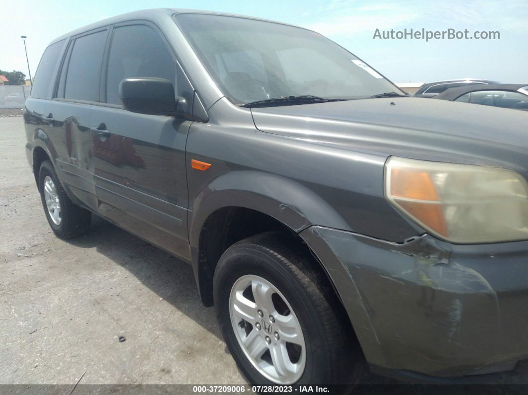 2007 Honda Pilot Lx Gray vin: 2HKYF18137H510439