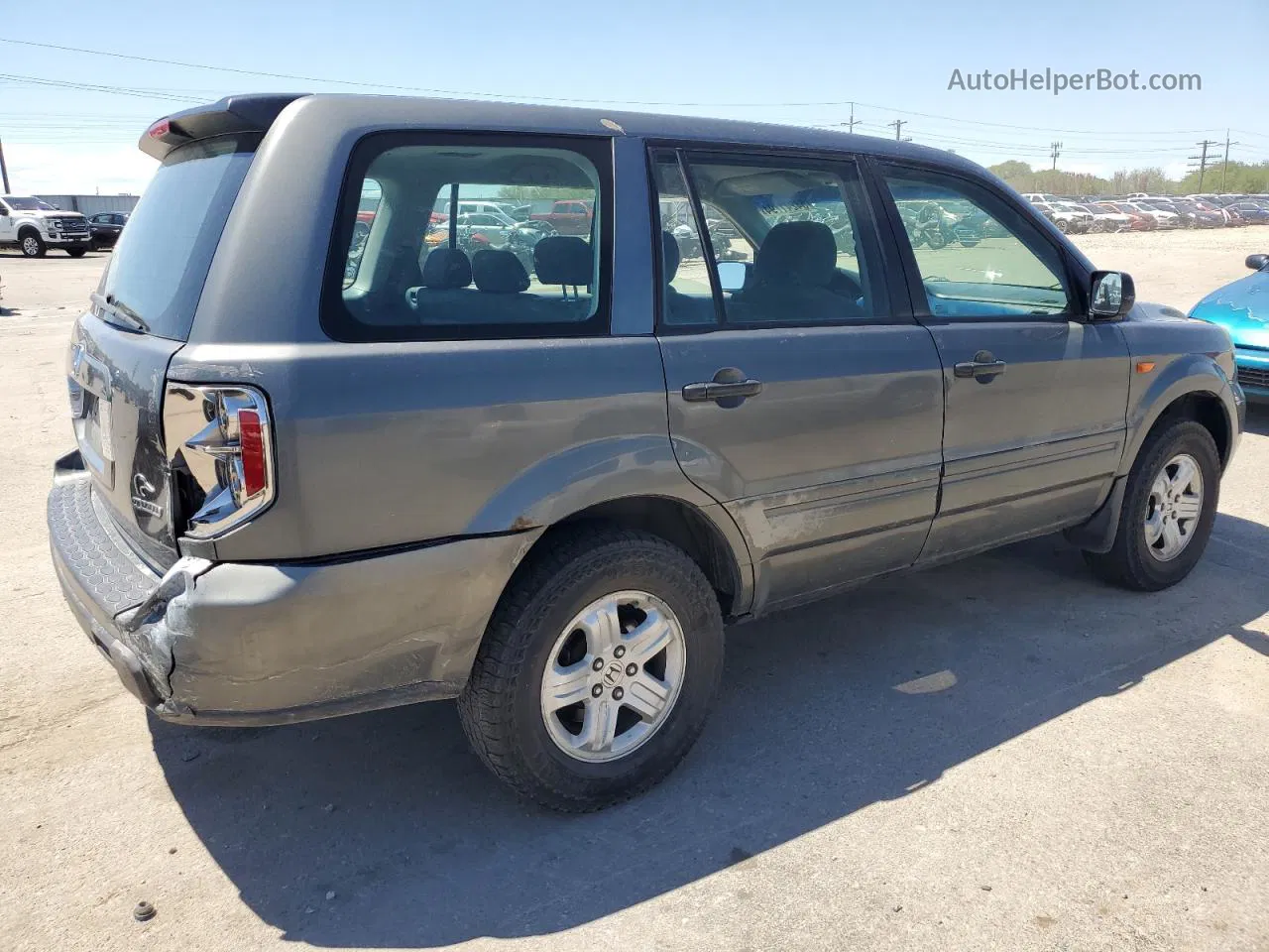 2007 Honda Pilot Lx Charcoal vin: 2HKYF18147H500650