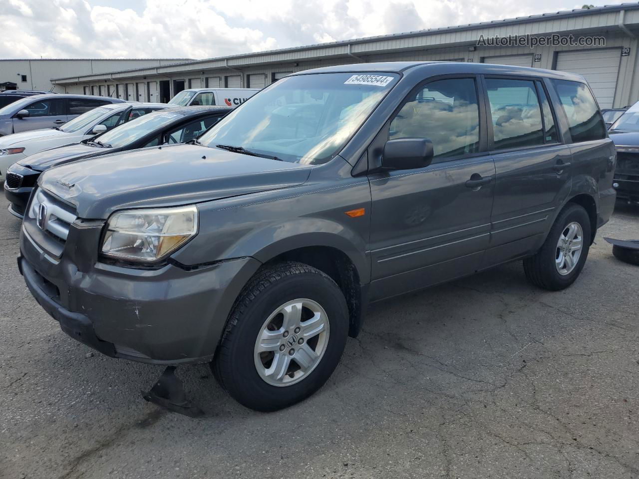 2007 Honda Pilot Lx Серый vin: 2HKYF18157H522916