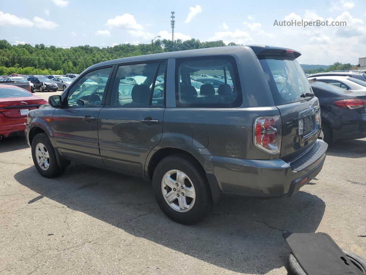 2007 Honda Pilot Lx Gray vin: 2HKYF18157H522916