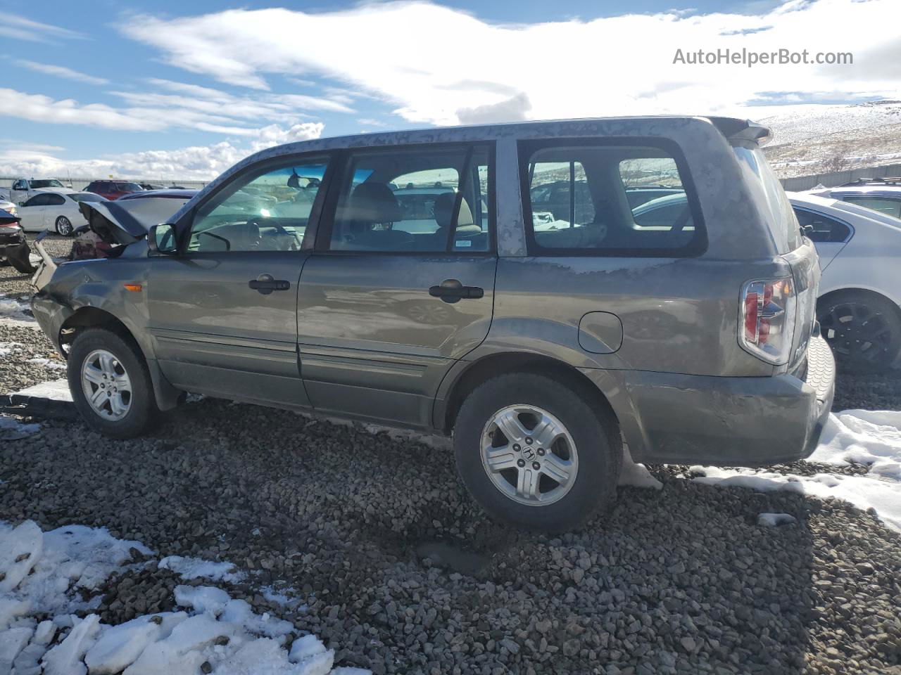 2007 Honda Pilot Lx Gray vin: 2HKYF18177H500027