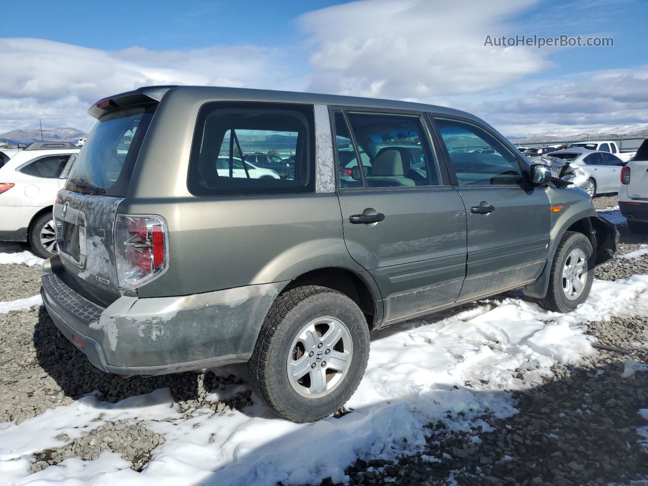 2007 Honda Pilot Lx Gray vin: 2HKYF18177H500027