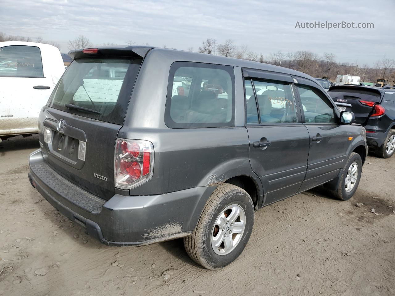 2007 Honda Pilot Lx Gray vin: 2HKYF18187H512638