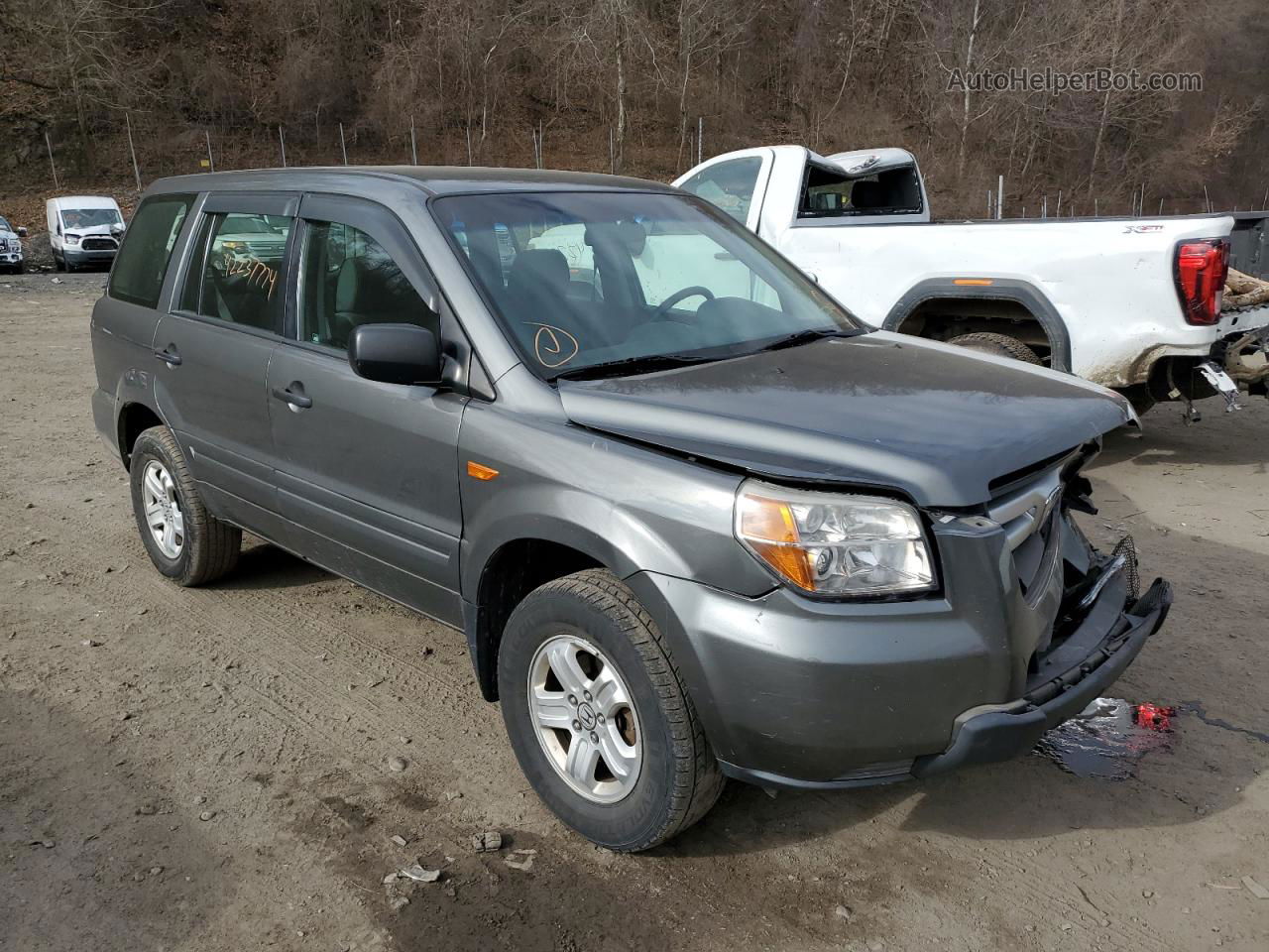 2007 Honda Pilot Lx Серый vin: 2HKYF18187H512638