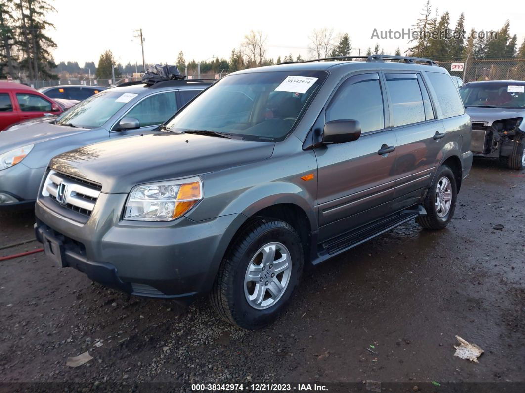 2007 Honda Pilot Lx Gray vin: 2HKYF18187H516544