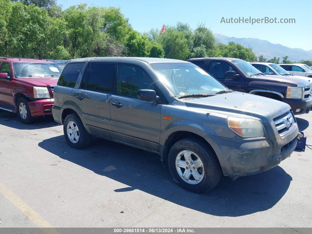 2007 Honda Pilot Lx Gray vin: 2HKYF18187H521033