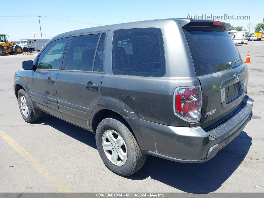 2007 Honda Pilot Lx Gray vin: 2HKYF18187H521033