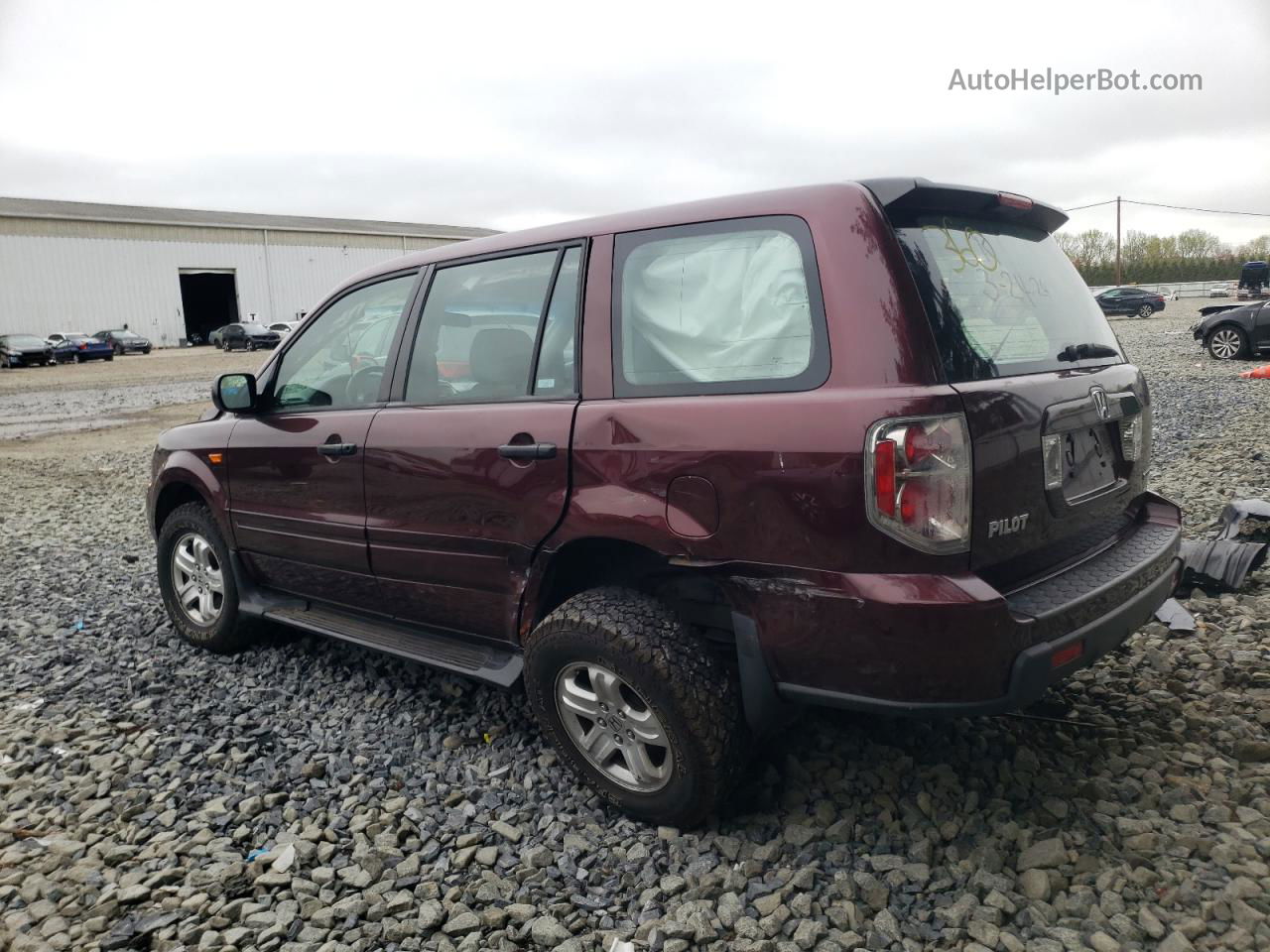 2007 Honda Pilot Lx Burgundy vin: 2HKYF18197H512907