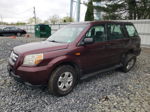 2007 Honda Pilot Lx Burgundy vin: 2HKYF18197H512907