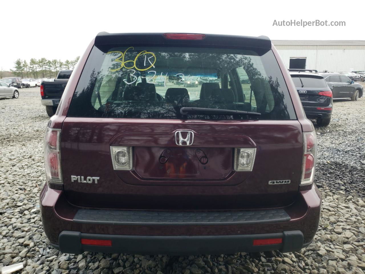 2007 Honda Pilot Lx Бордовый vin: 2HKYF18197H512907