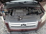 2007 Honda Pilot Lx Burgundy vin: 2HKYF18197H512907