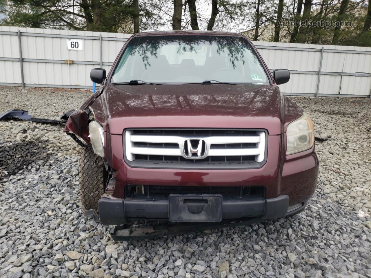 2007 Honda Pilot Lx Бордовый vin: 2HKYF18197H512907