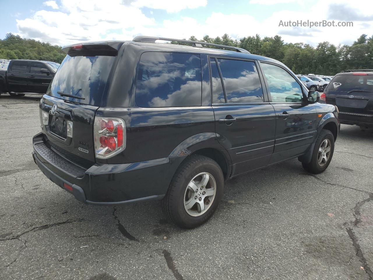 2007 Honda Pilot Ex Black vin: 2HKYF18407H508478