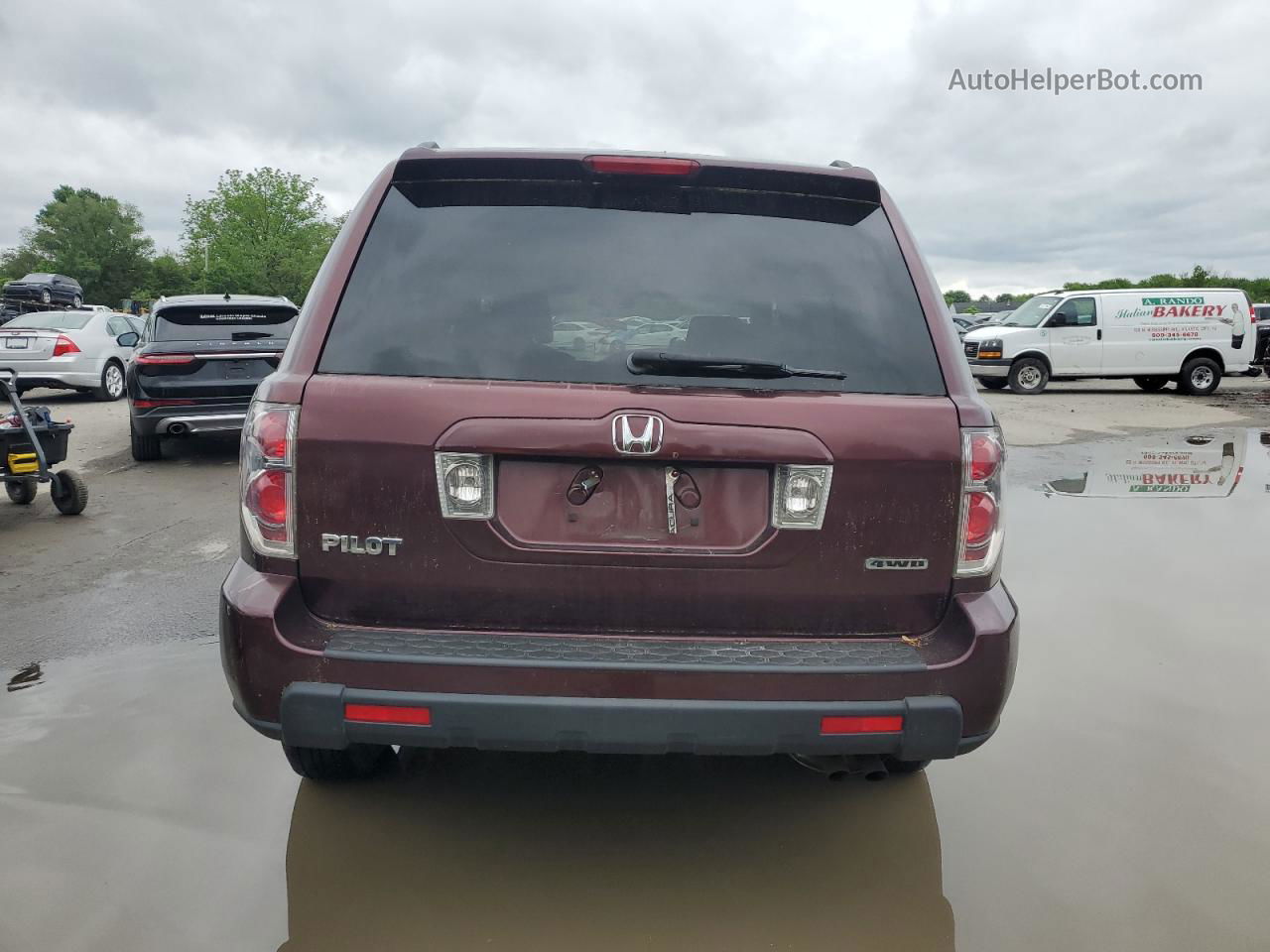 2007 Honda Pilot Ex Бордовый vin: 2HKYF18407H513602