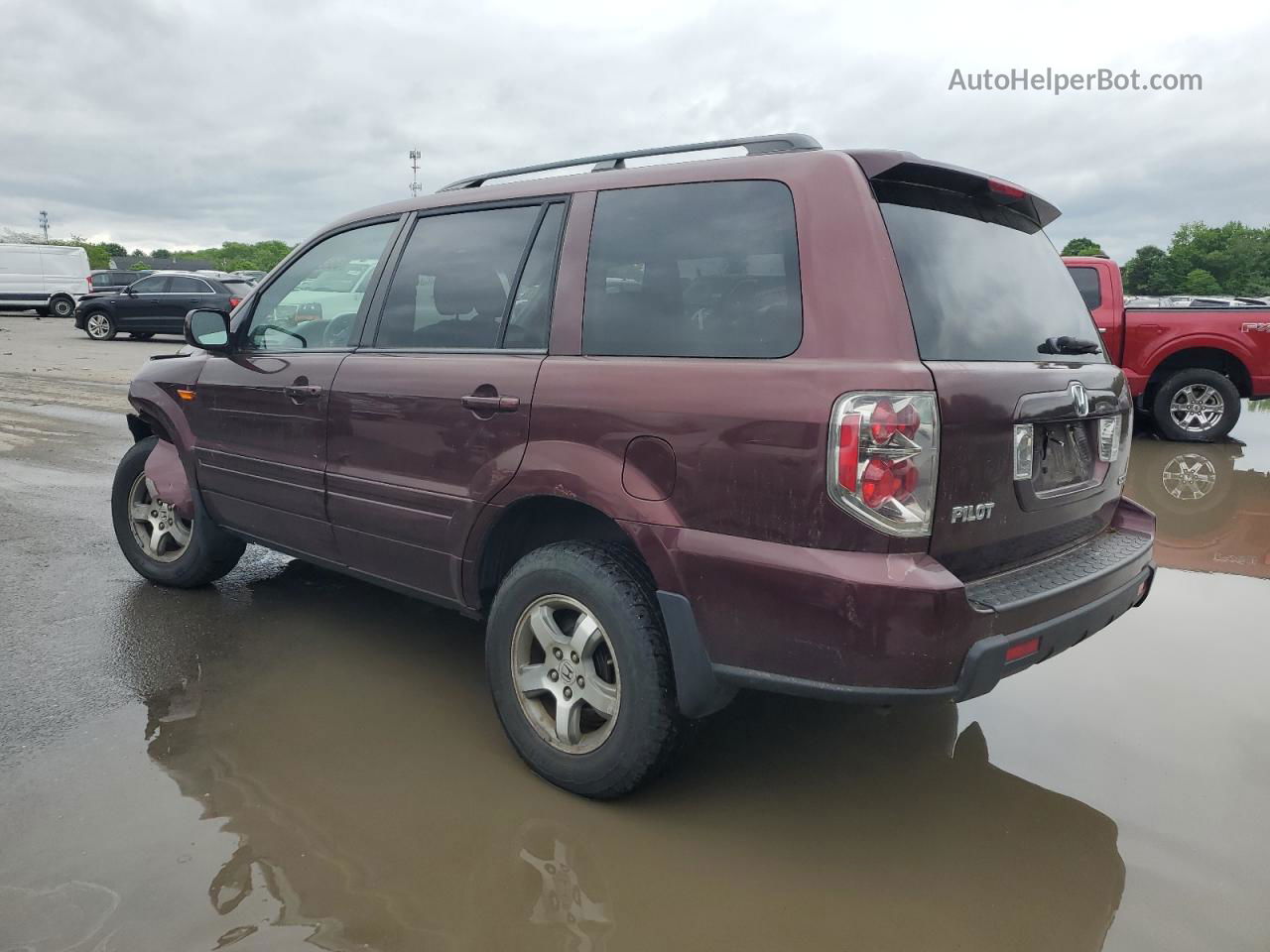 2007 Honda Pilot Ex Бордовый vin: 2HKYF18407H513602