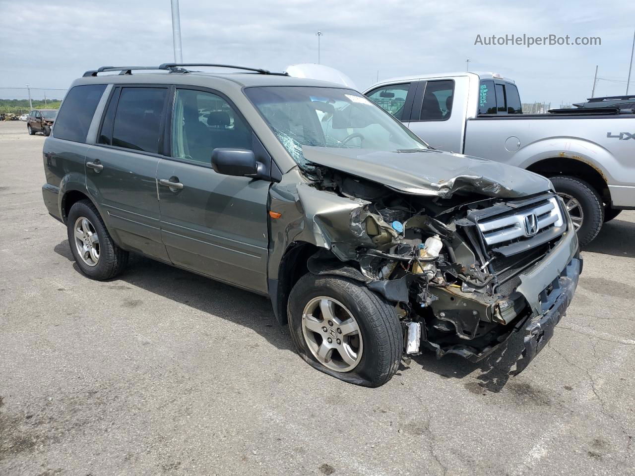 2007 Honda Pilot Ex Green vin: 2HKYF18407H522574