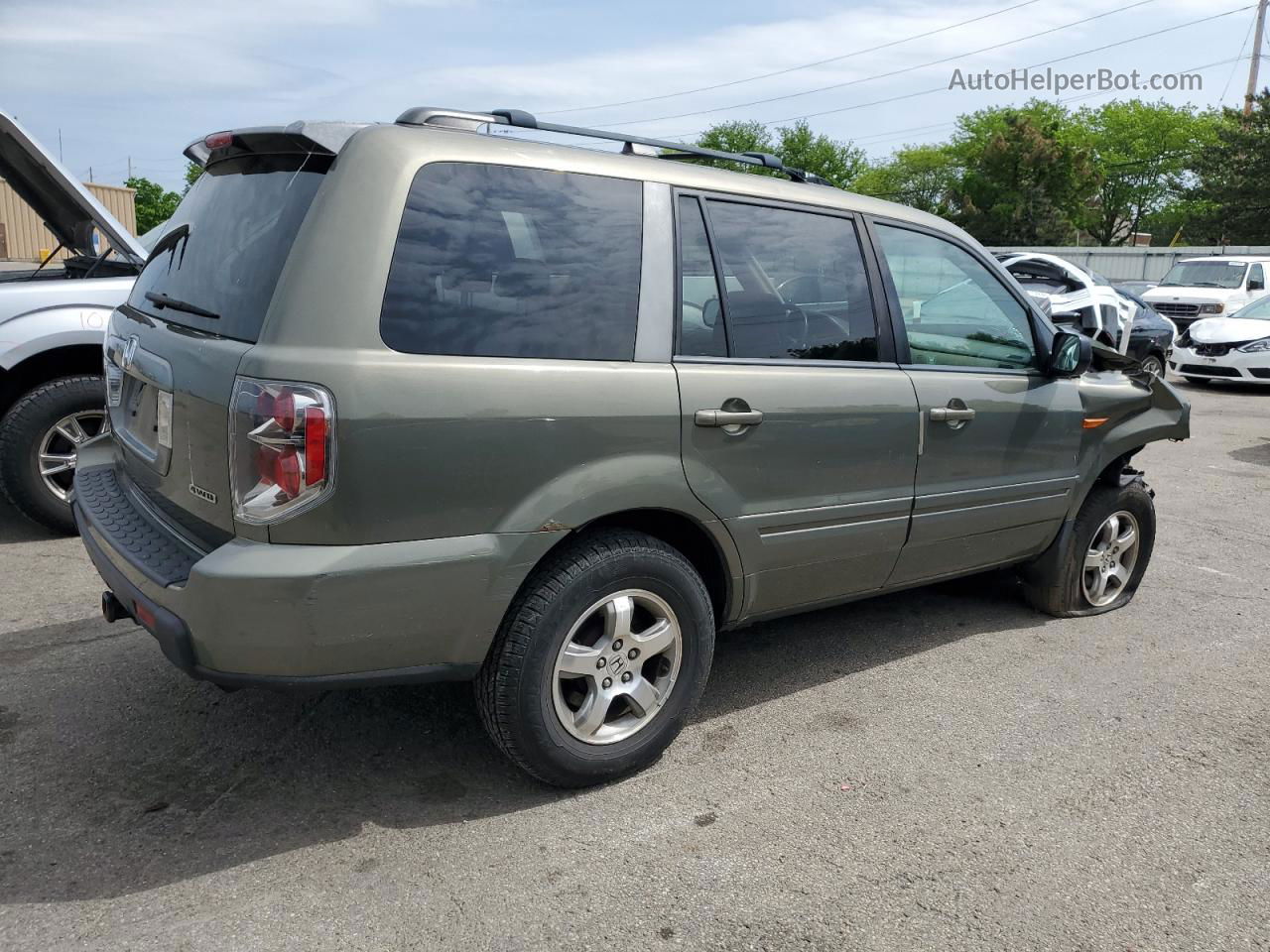 2007 Honda Pilot Ex Green vin: 2HKYF18407H522574