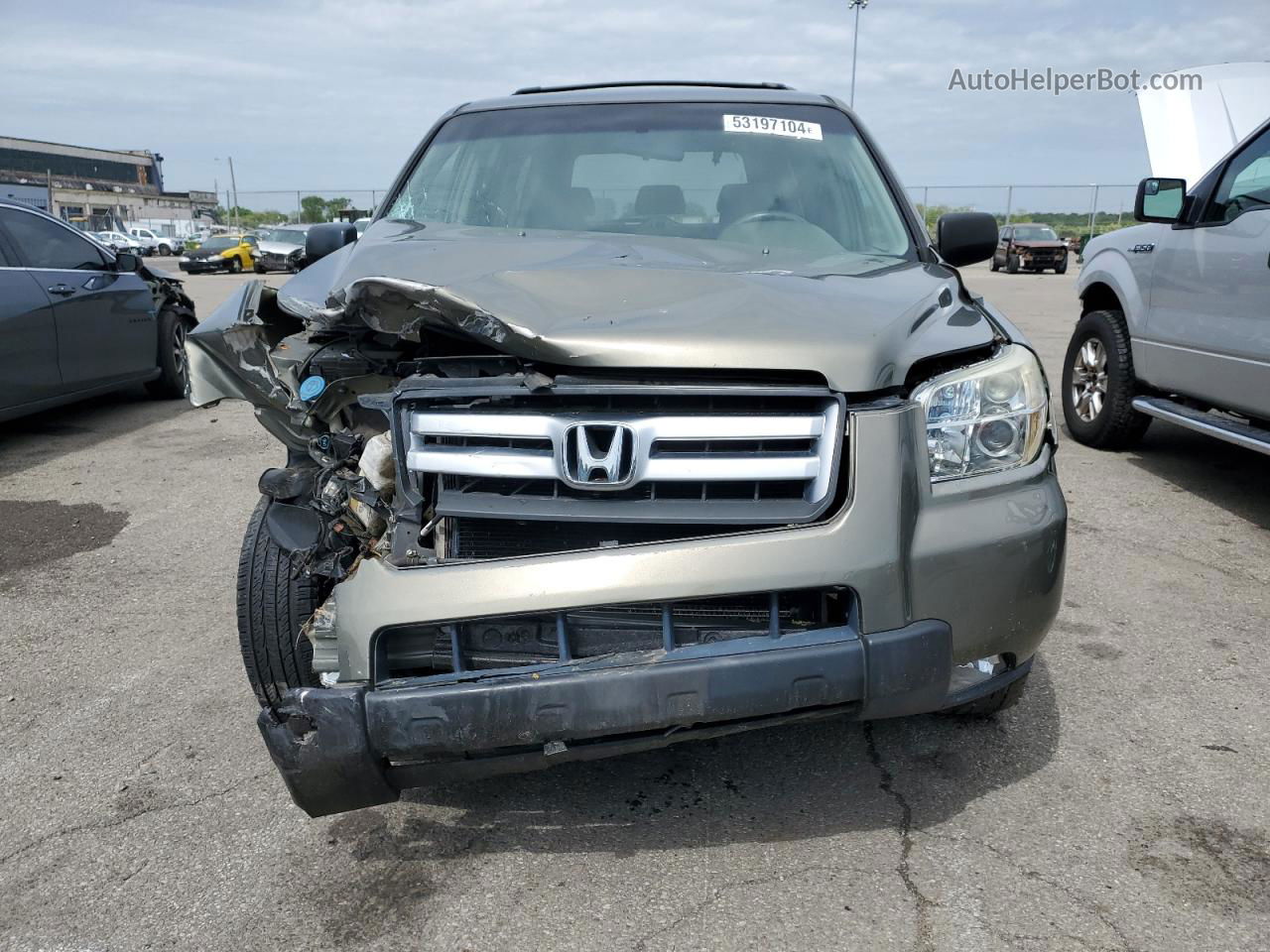 2007 Honda Pilot Ex Green vin: 2HKYF18407H522574