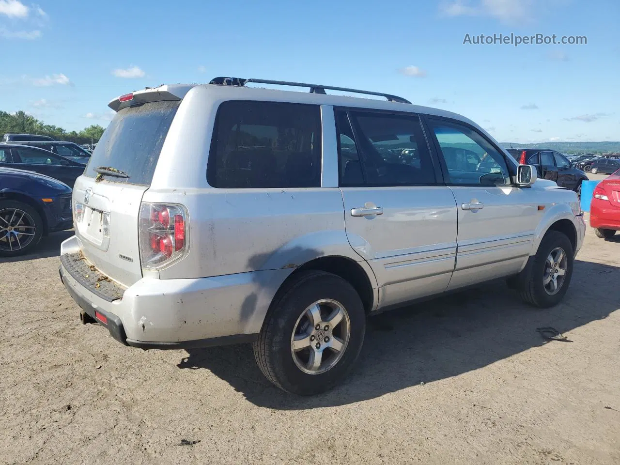 2007 Honda Pilot Ex Silver vin: 2HKYF18407H524986