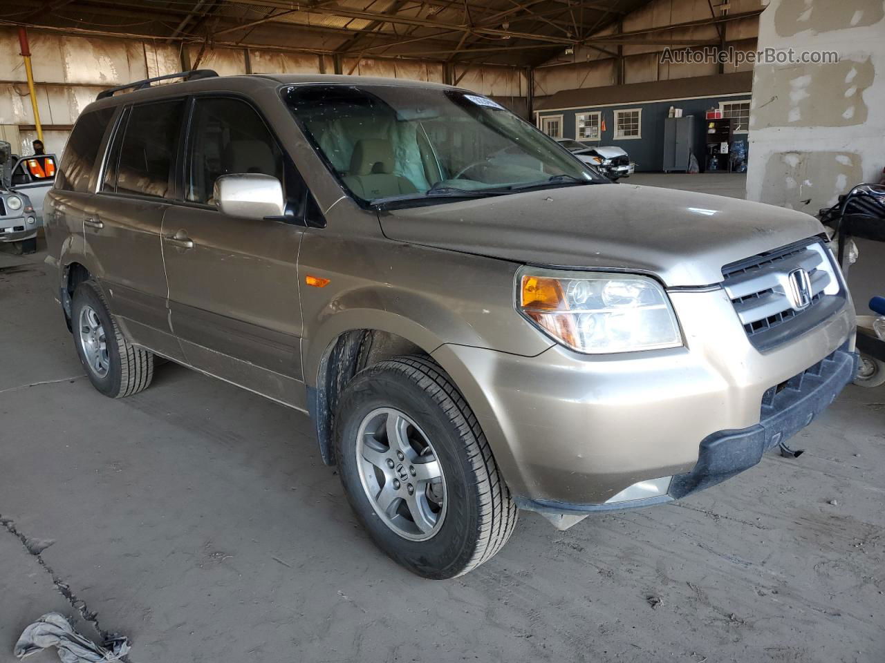 2007 Honda Pilot Ex Beige vin: 2HKYF18407H525376