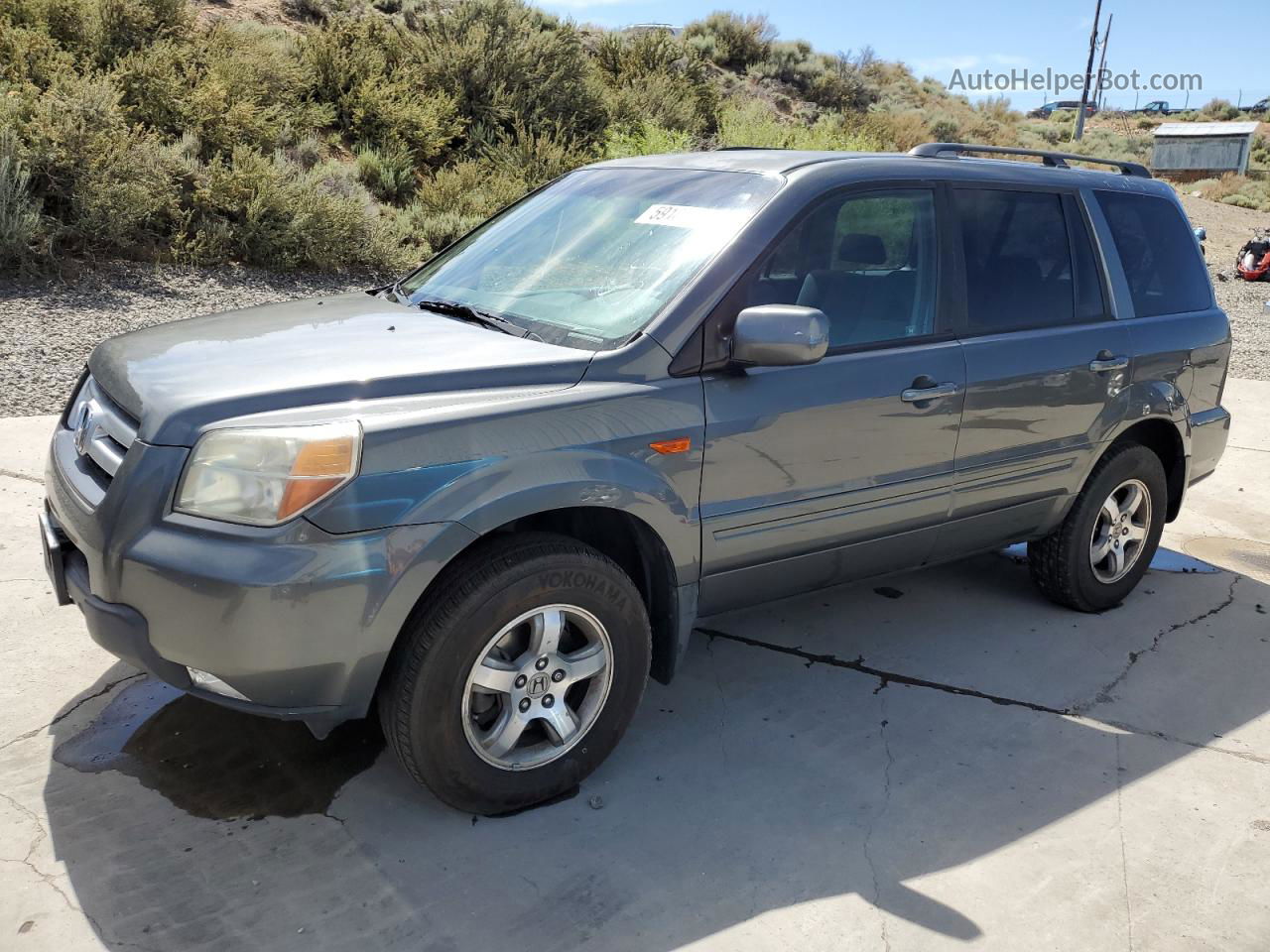 2007 Honda Pilot Ex Gray vin: 2HKYF18417H509428