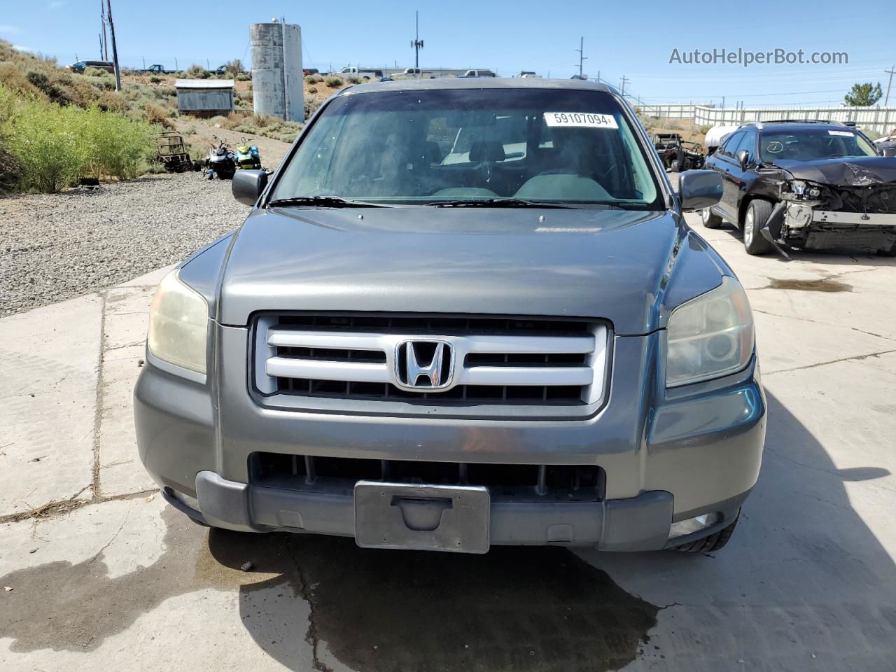 2007 Honda Pilot Ex Gray vin: 2HKYF18417H509428