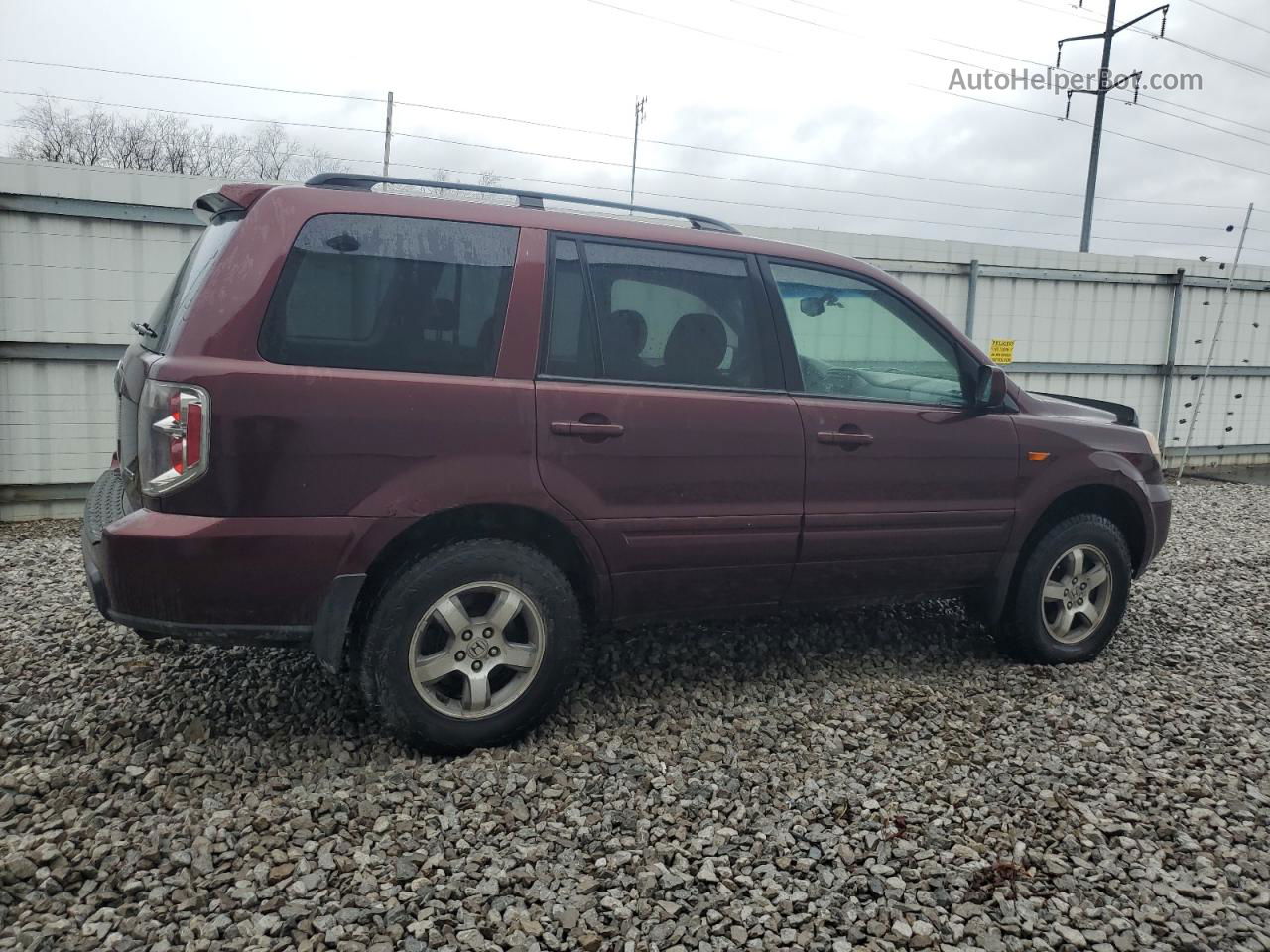 2007 Honda Pilot Ex Burgundy vin: 2HKYF18437H503761