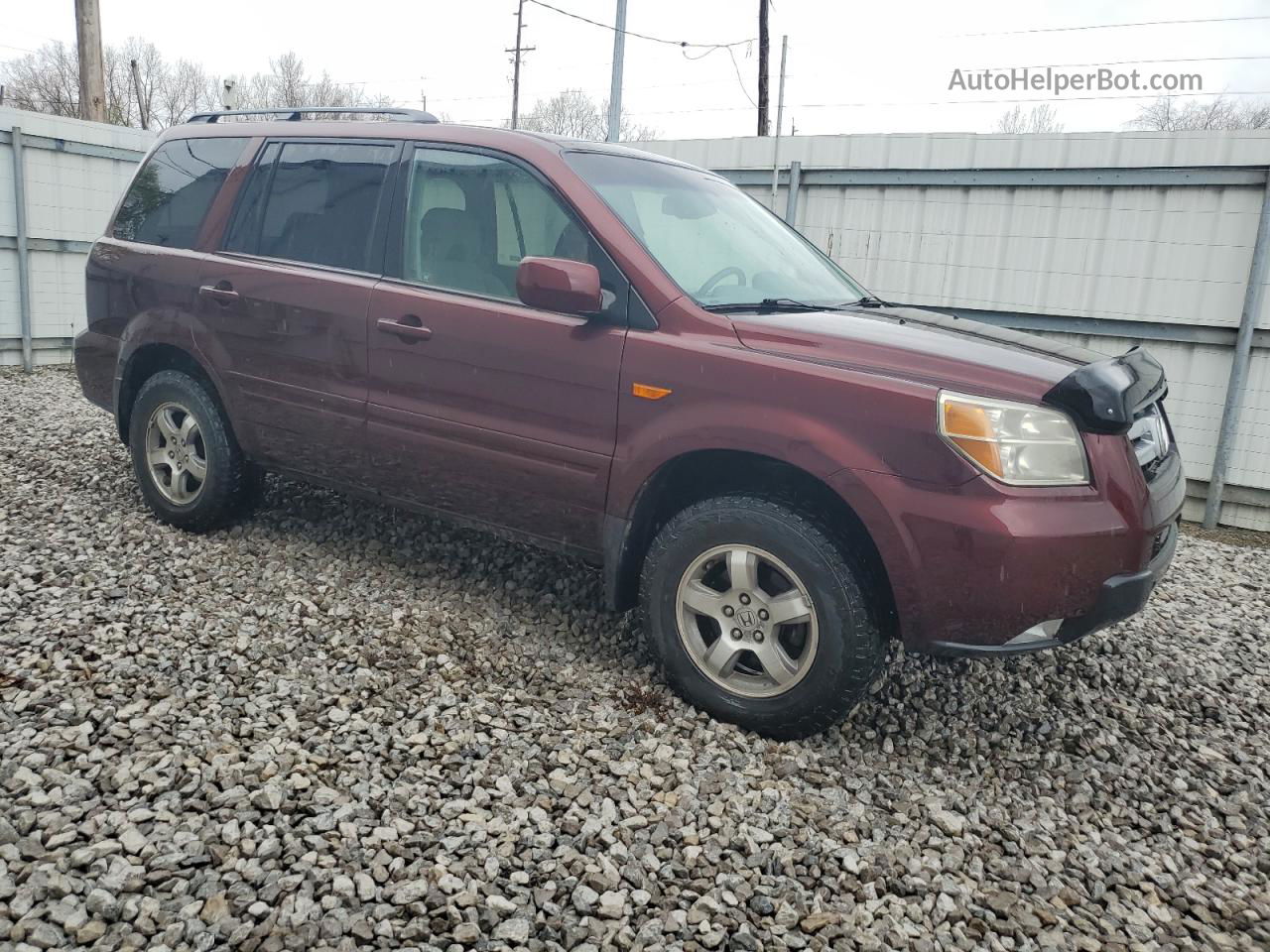 2007 Honda Pilot Ex Burgundy vin: 2HKYF18437H503761