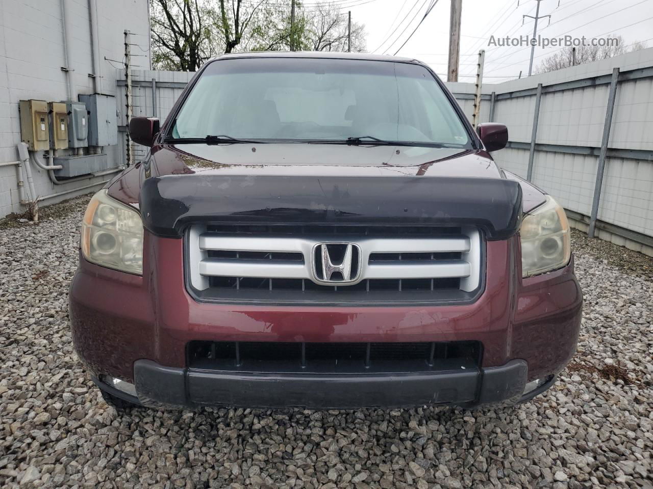 2007 Honda Pilot Ex Burgundy vin: 2HKYF18437H503761