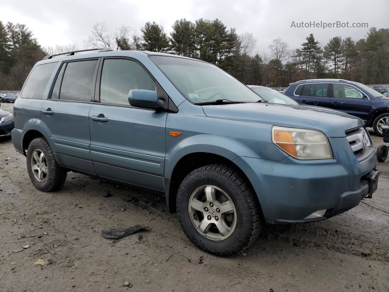 2007 Honda Pilot Ex Синий vin: 2HKYF18457H524448